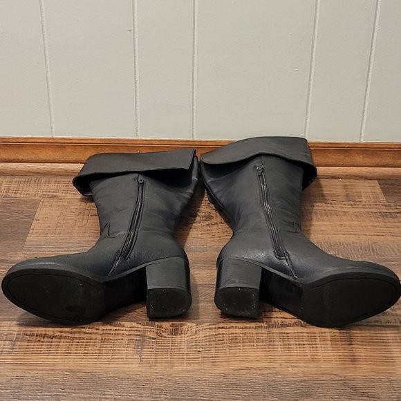 JUSTFAB Lewan women's over the knee beautiful black vegan lea boots. Sz: 7.5 - Picture 7 of 12